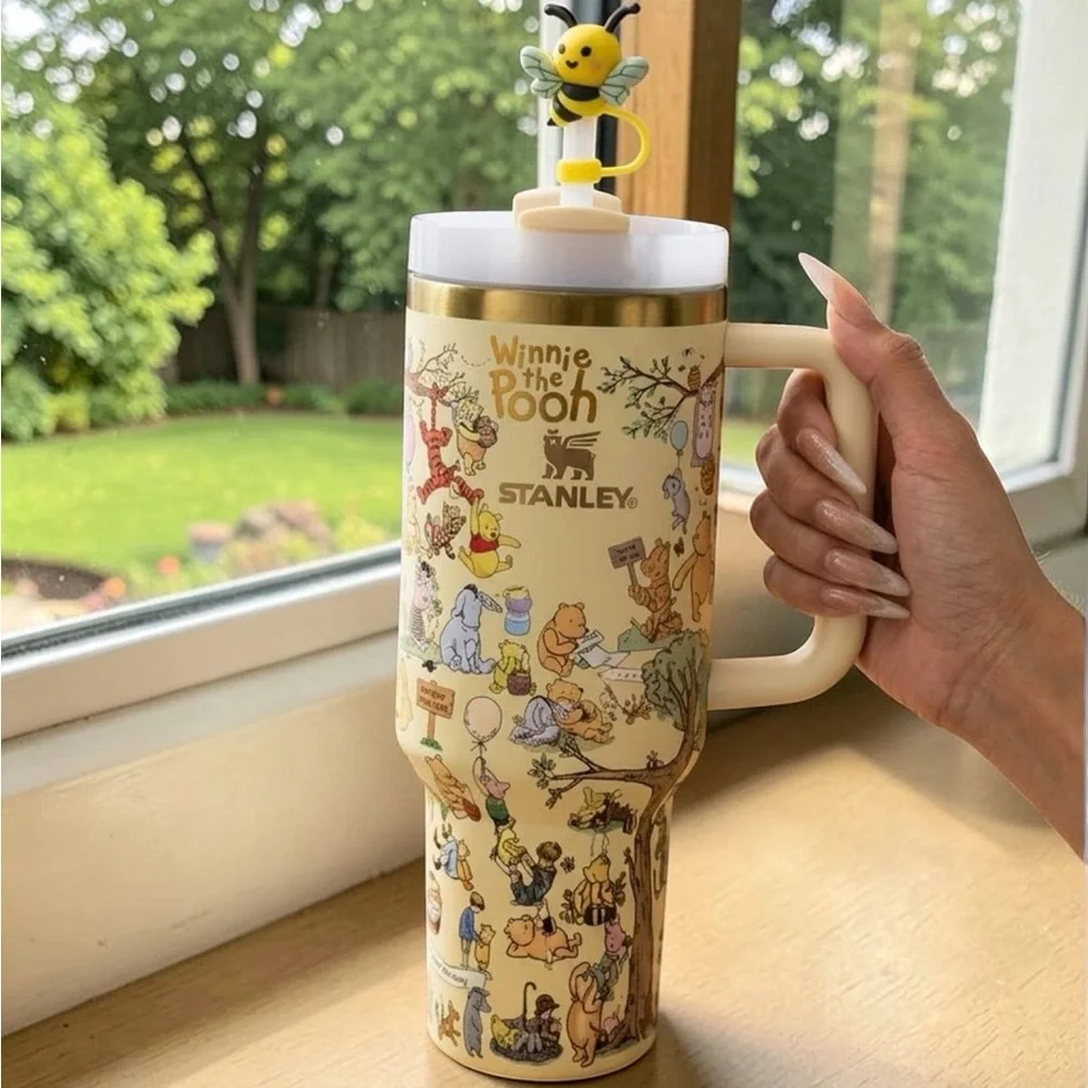 Stanley Cream Winnie the Pooh Pastel Characters Travel Mug - Picture 2 of 2